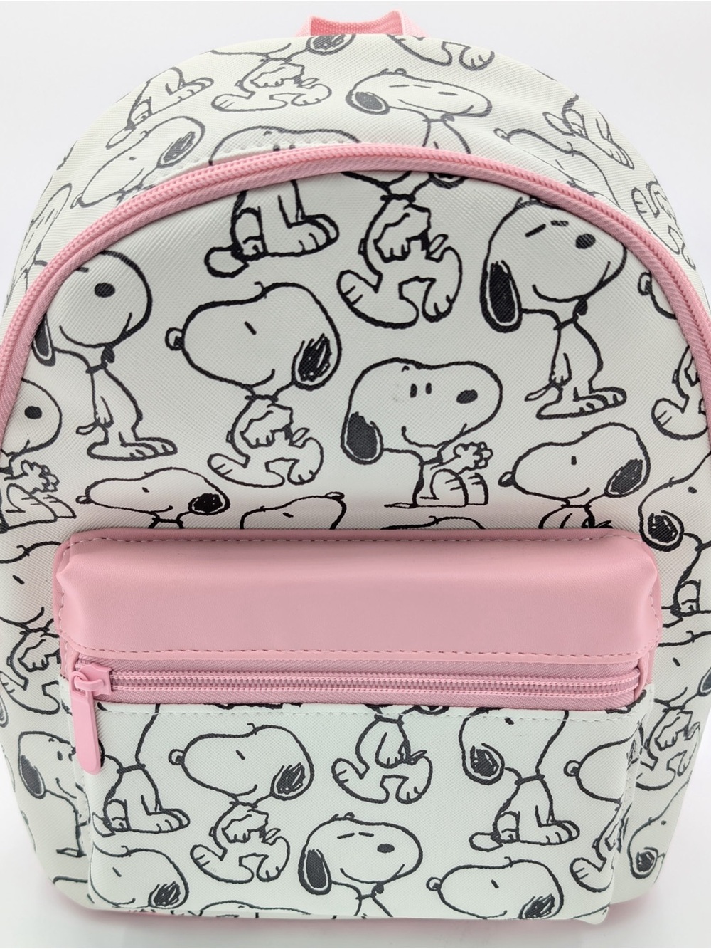 Snoopy Peanuts Mini Backpack Pink White Bioworld Small Faux Leather Bag
